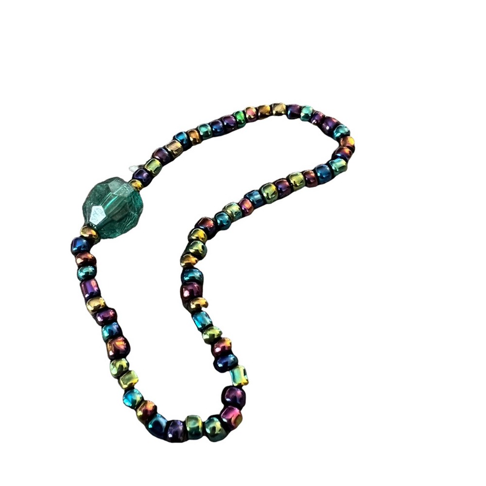 Handmade Blue Beaded Stretch Bracelet